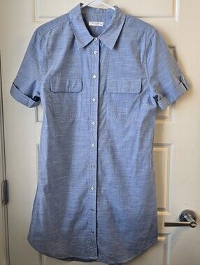 Equipment Light Blue Short-Sleeve Button-Down Shirt Dress